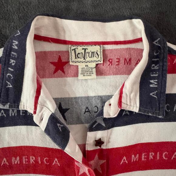 Vintage TanTrums Patriotic USA America Button-Up Shirt Size XL - Picture 4 of 5